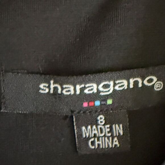 Sharagano Black Fit & Flare Sleeveless Dress Aize 8 - Picture 8 of 11